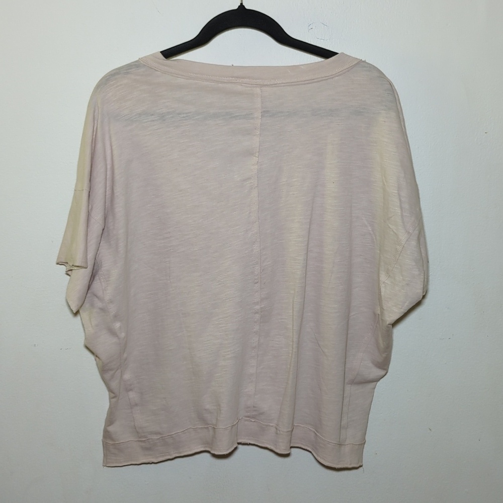 Jolie Women's Light Blush V-Neck Short Sleeve Top - Picture 2 of 4